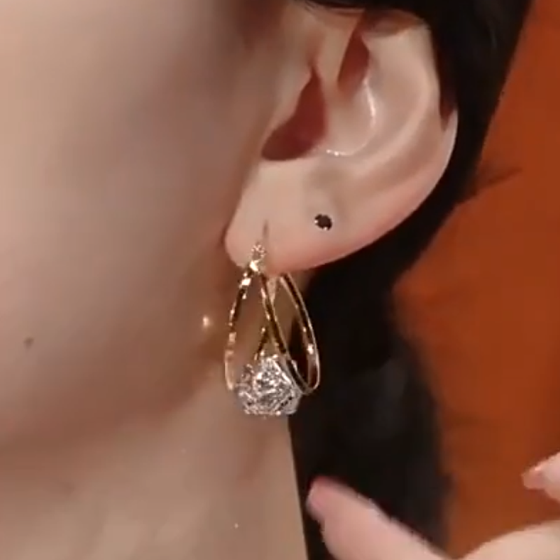 💖👍Double Hoop Sparkling Zirconia Ball Earrings