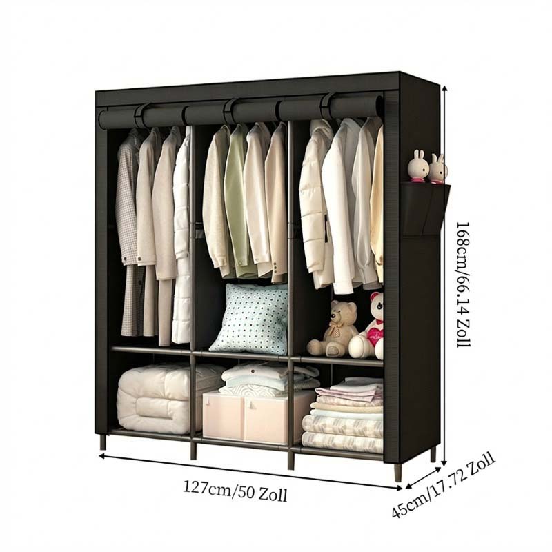 🧥49% OFF NOW! Easy‑to‑Assemble Portable Non‑Woven Fabric Wardrobe, Large‑Capacity Freestanding Closet, Sturdy Frame, Multi‑Compartment Storage for Clothes, Bedding & Household Items
