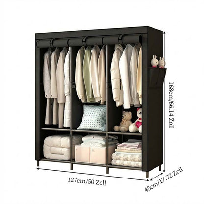 🧥49% OFF NOW! Easy‑to‑Assemble Portable Non‑Woven Fabric Wardrobe, Large‑Capacity Freestanding Closet, Sturdy Frame, Multi‑Compartment Storage for Clothes, Bedding & Household Items