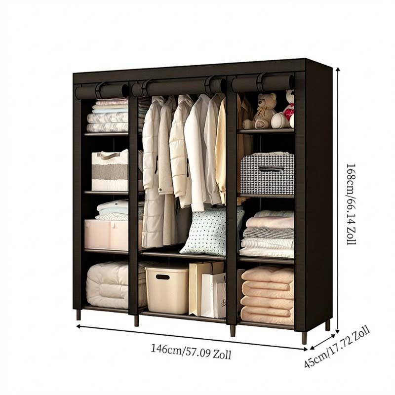 🧥49% OFF NOW! Easy‑to‑Assemble Portable Non‑Woven Fabric Wardrobe, Large‑Capacity Freestanding Closet, Sturdy Frame, Multi‑Compartment Storage for Clothes, Bedding & Household Items