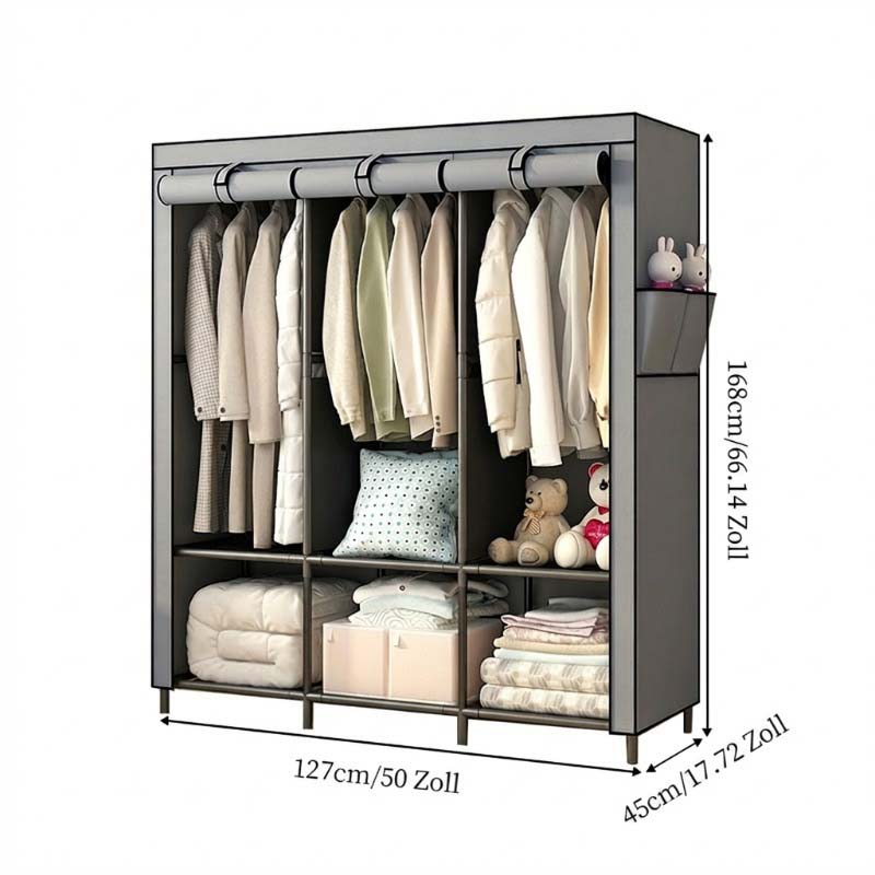 🧥49% OFF NOW! Easy‑to‑Assemble Portable Non‑Woven Fabric Wardrobe, Large‑Capacity Freestanding Closet, Sturdy Frame, Multi‑Compartment Storage for Clothes, Bedding & Household Items