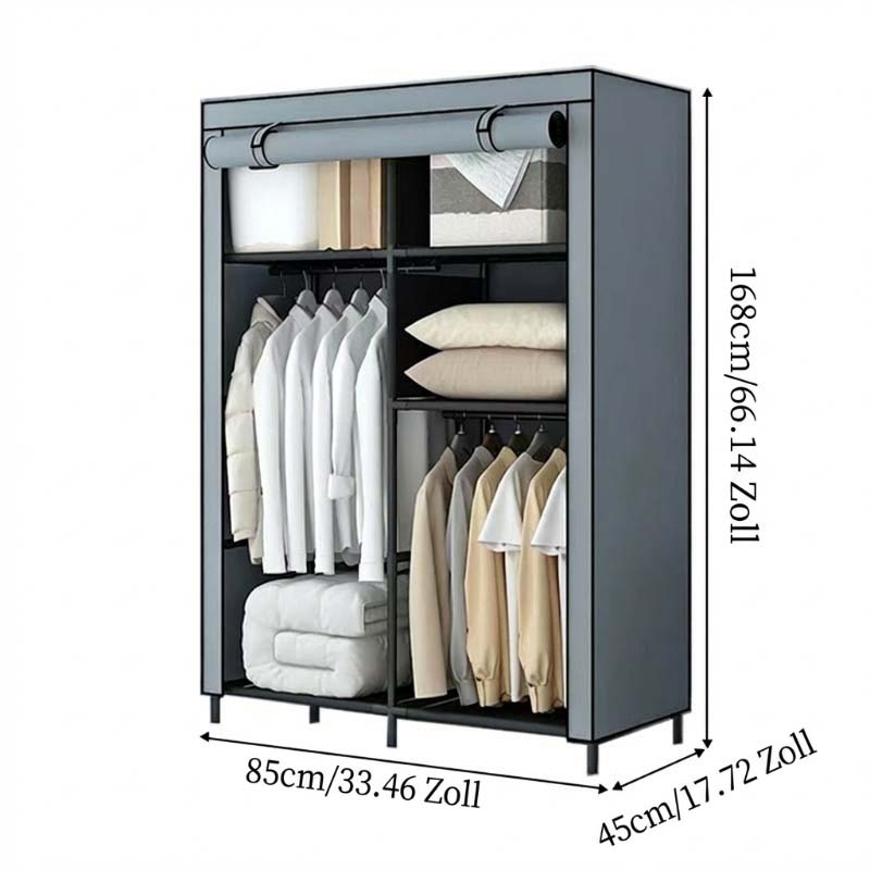🧥49% OFF NOW! Easy‑to‑Assemble Portable Non‑Woven Fabric Wardrobe, Large‑Capacity Freestanding Closet, Sturdy Frame, Multi‑Compartment Storage for Clothes, Bedding & Household Items