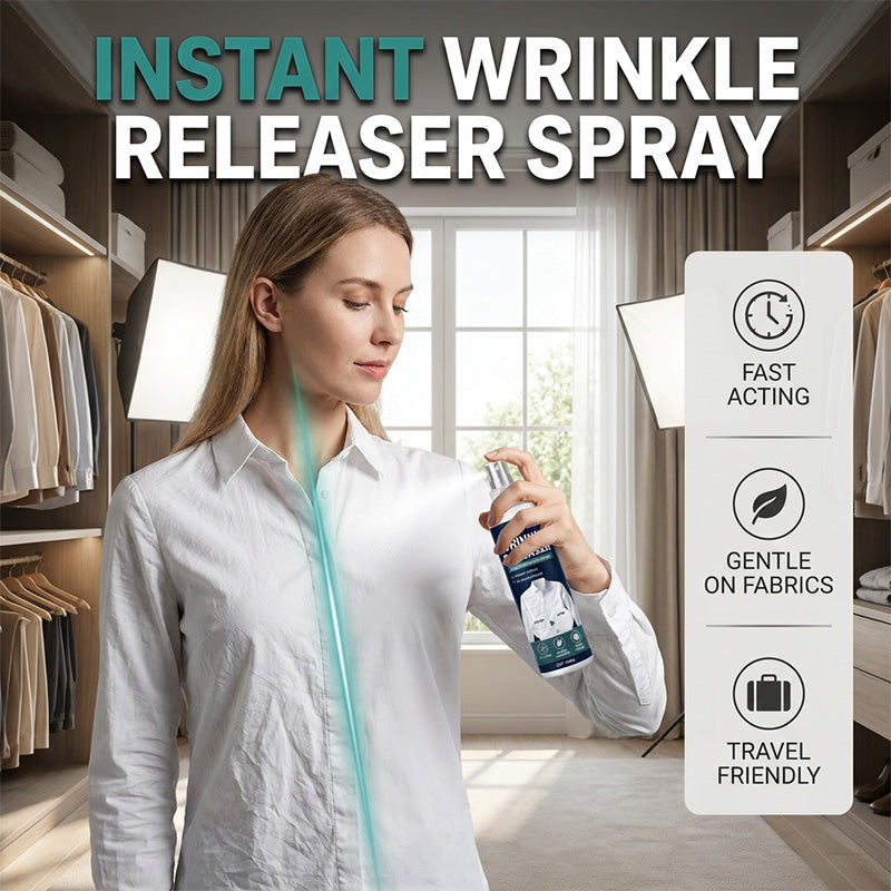 👔 BUY 1 GET 1 FREE! ✨ Instant wrinkle release – no iron, travel-ready, static-free & fresh.