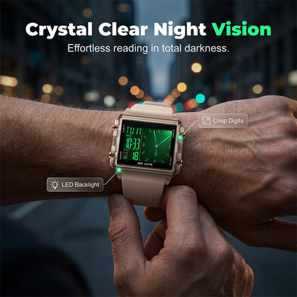 ⌚ 48% OFF NOW! 💥 Water-Resistant Transparent Digital Watch – 50M, luminous display & hybrid design – Perfect for sports & daily wear ✨
