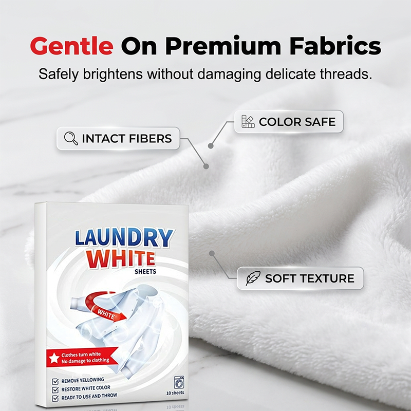 🔥💥 Deep Cleaning Laundry Whitening Sheets ✨🧺 Powerful Stain Remover Brightening Fabric Laundry Cleaning Sheets