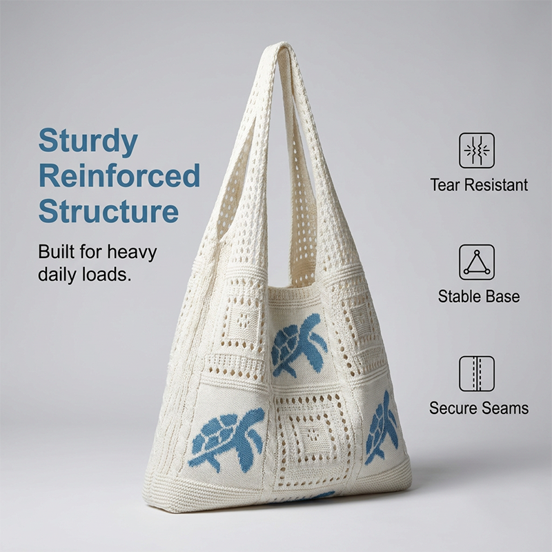 🏆LAST DAY SALE 47% OFF🔥Turtle Pattern Crochet Tote Bag