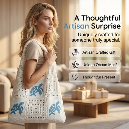 🏆LAST DAY SALE 47% OFF🔥Turtle Pattern Crochet Tote Bag