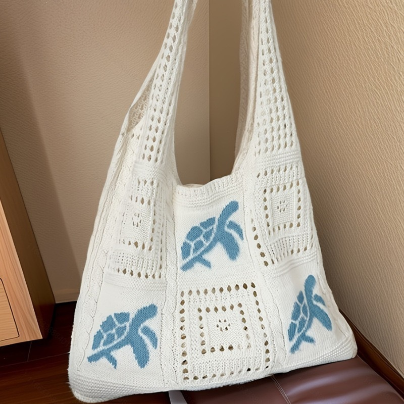 🏆LAST DAY SALE 47% OFF🔥Turtle Pattern Crochet Tote Bag