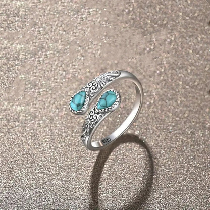 ⏳Limited-time 50% off⏰Vintage Adjustable Open Ring with Teardrop Glowing Zircon💧💍
