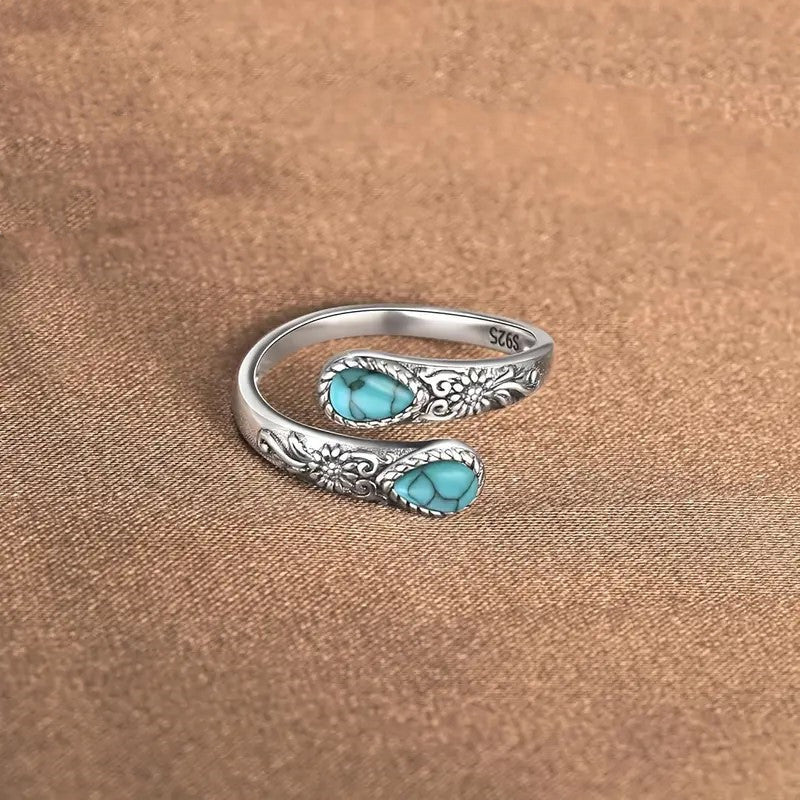 ⏳Limited-time 50% off⏰Vintage Adjustable Open Ring with Teardrop Glowing Zircon💧💍
