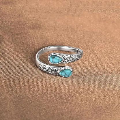 ⏳Limited-time 50% off⏰Vintage Adjustable Open Ring with Teardrop Glowing Zircon💧💍