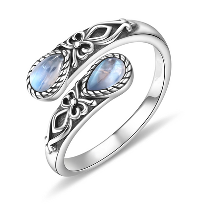 ⏳Limited-time 50% off⏰Vintage Adjustable Open Ring with Teardrop Glowing Zircon💧💍