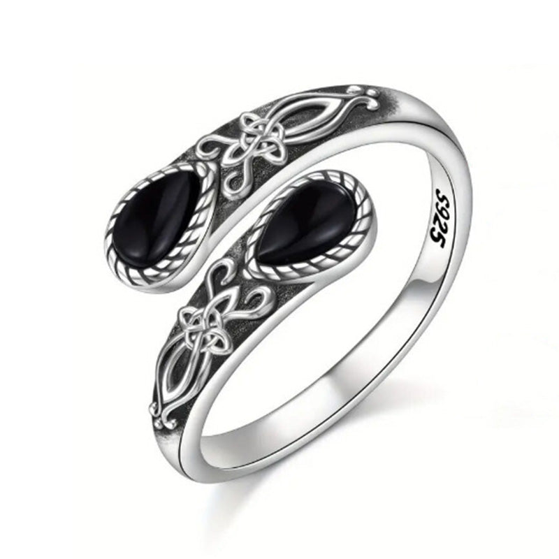 ⏳Limited-time 50% off⏰Vintage Adjustable Open Ring with Teardrop Glowing Zircon💧💍