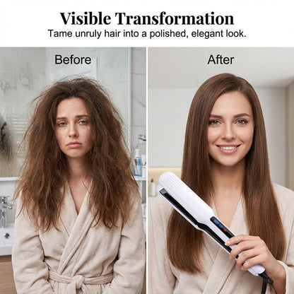 Up to 45% OFF💇‍♀️2-in-1 Hair Straightener and Curler with Negative Ionic Care