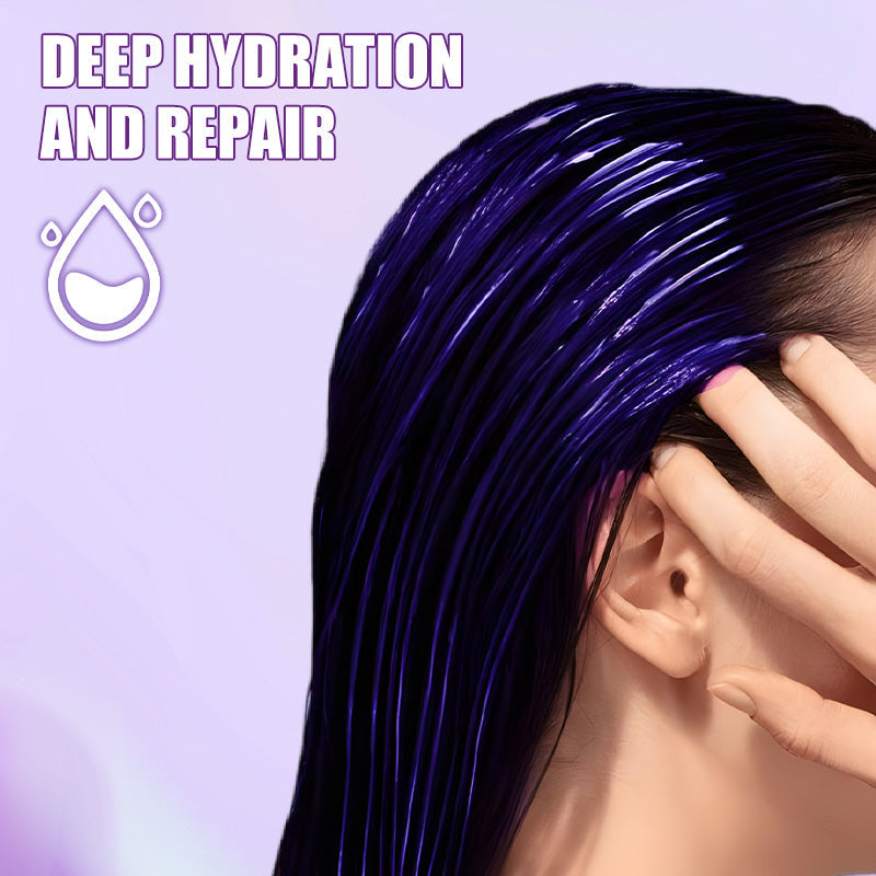 👱‍♀️Want to lighten your hair color?Your hair needs urgent care!Moisturizing Purple Hair Mask with Long-Lasting Scent