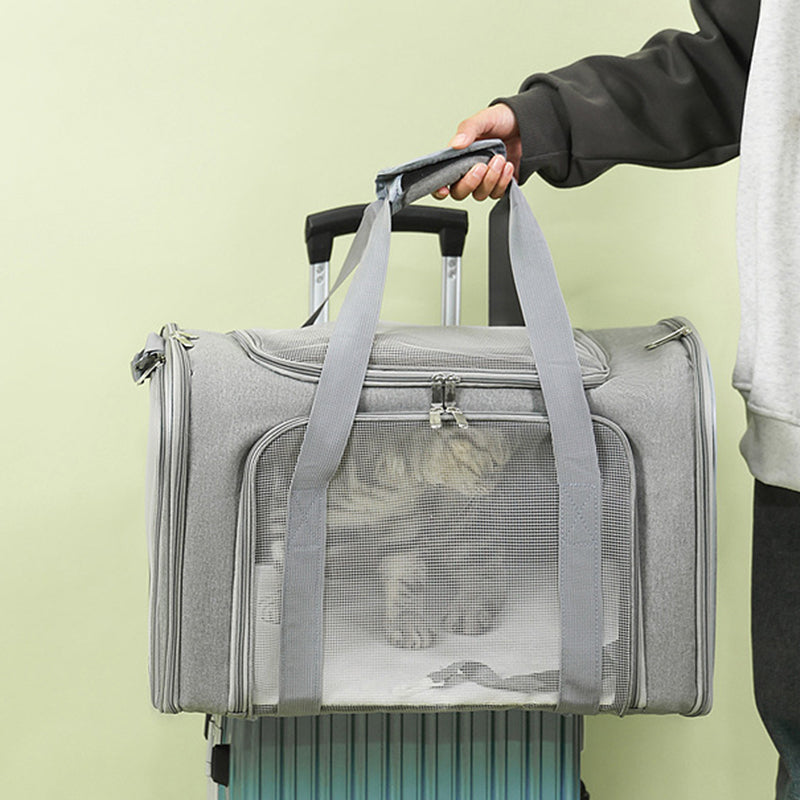 🏆LAST DAY 45% OFF🐾Large Foldable Mesh Cat Carrier Bag