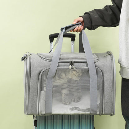 🏆LAST DAY 45% OFF🐾Large Foldable Mesh Cat Carrier Bag