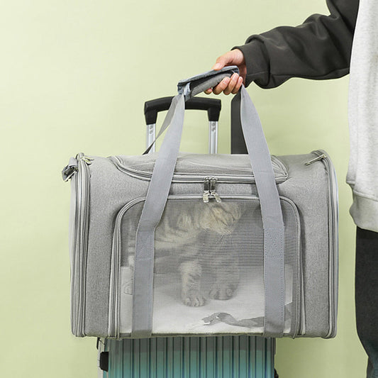 🏆LAST DAY 45% OFF🐾Large Foldable Mesh Cat Carrier Bag