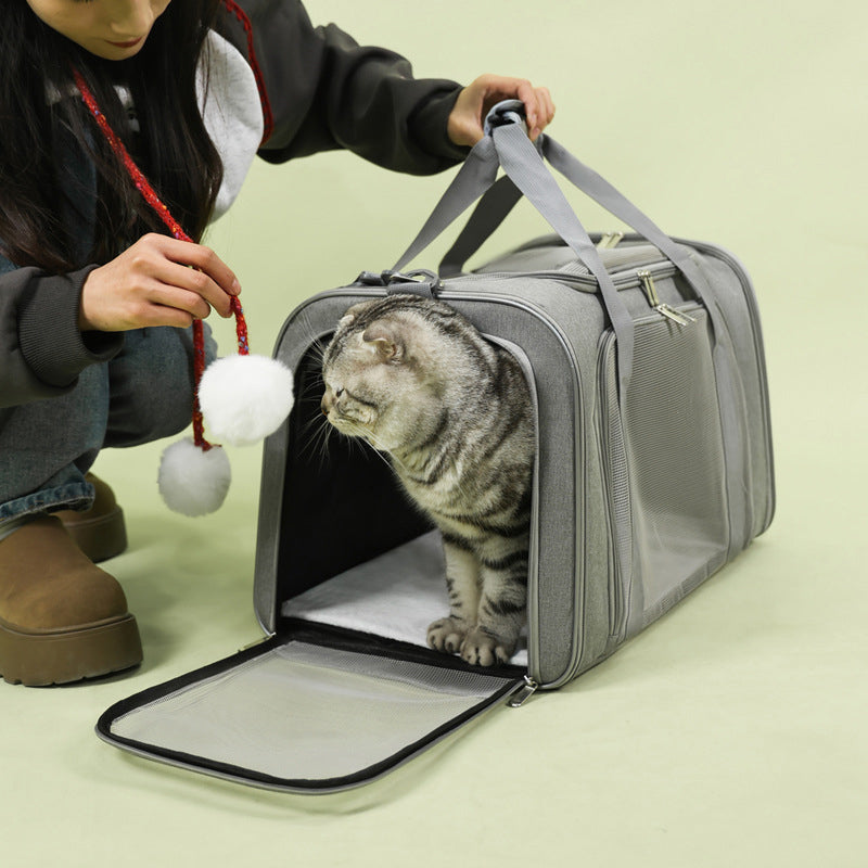 🏆LAST DAY 45% OFF🐾Large Foldable Mesh Cat Carrier Bag