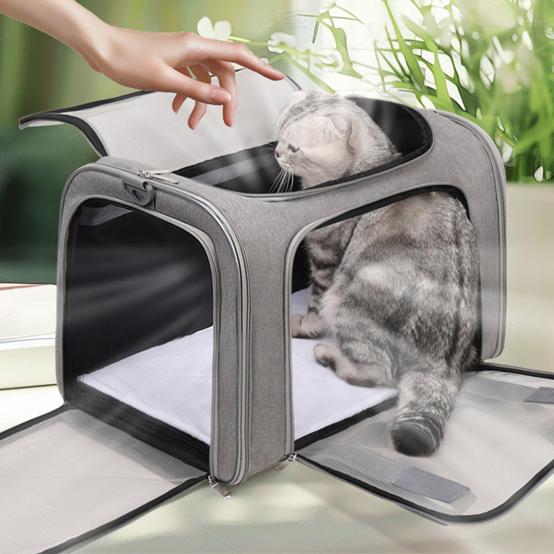 🏆LAST DAY 45% OFF🐾Large Foldable Mesh Cat Carrier Bag