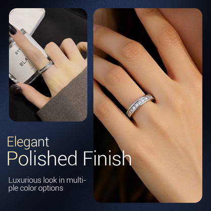 📢📢44% OFF !! ⏰Titanium Steel Rotatable Spinner Ring with Zirconia