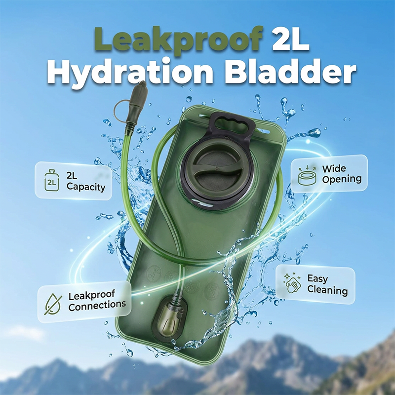 🔥40% Surprise Discount！🏕️Hydrate anytime, anywhere！💦2L Hydration Bladder with Quick-Release Tube