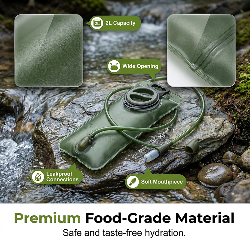 🔥40% Surprise Discount！🏕️Hydrate anytime, anywhere！💦2L Hydration Bladder with Quick-Release Tube