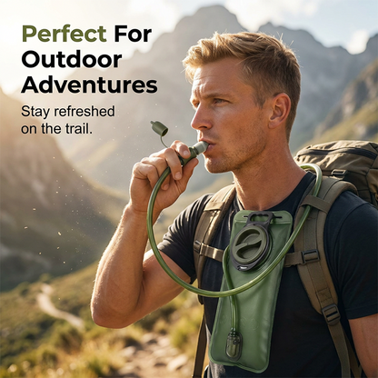 🔥40% Surprise Discount！🏕️Hydrate anytime, anywhere！💦2L Hydration Bladder with Quick-Release Tube