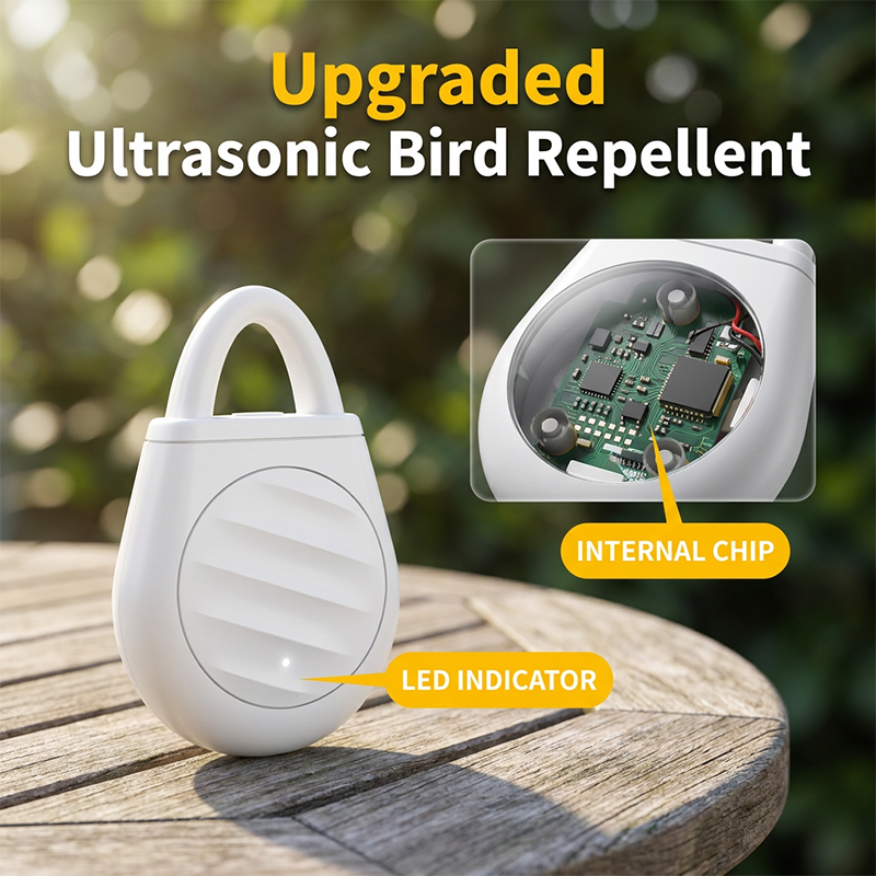 No more trouble from birds, beasts and locusts！Portable Ultrasonic Bird Repellent Keychain