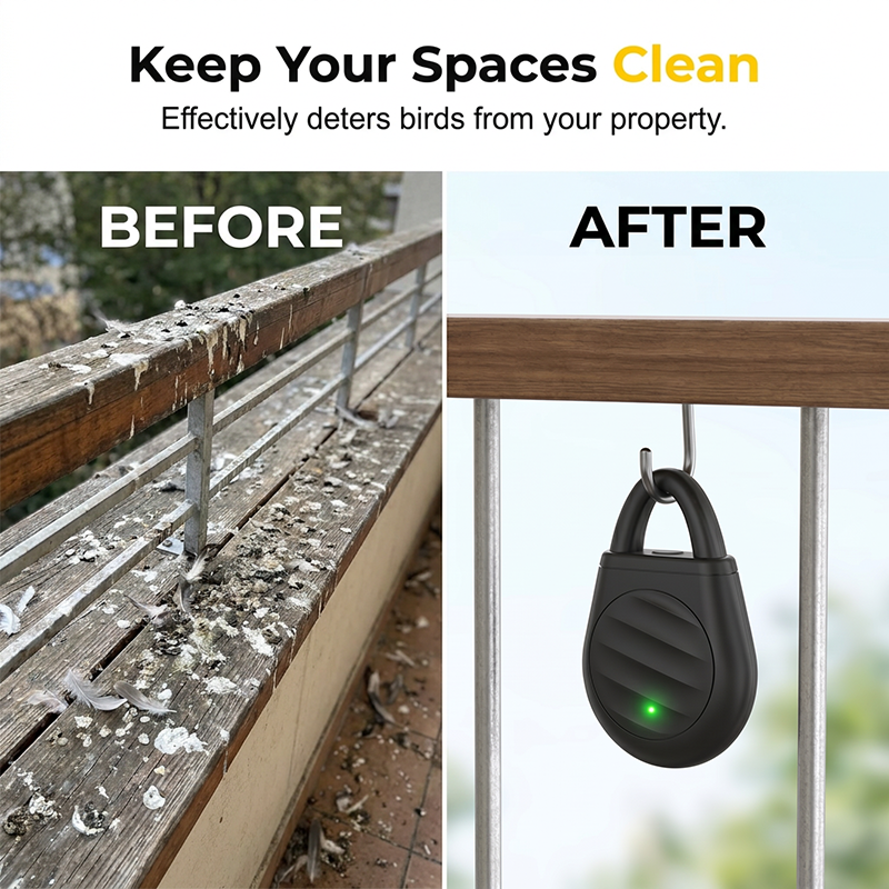 No more trouble from birds, beasts and locusts！Portable Ultrasonic Bird Repellent Keychain