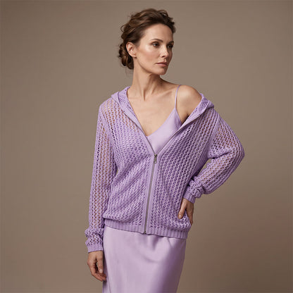 🎉 2026 Sale — Over 22,000 Sold 🧥 Women's Open-Knit Zip-Up Cardigan Lightweight 🌸