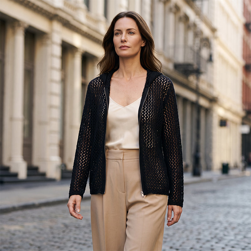 🎉 2026 Sale — Over 22,000 Sold 🧥 Women's Open-Knit Zip-Up Cardigan Lightweight 🌸