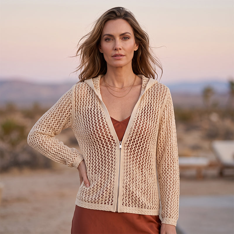 🎉 2026 Sale — Over 22,000 Sold 🧥 Women's Open-Knit Zip-Up Cardigan Lightweight 🌸