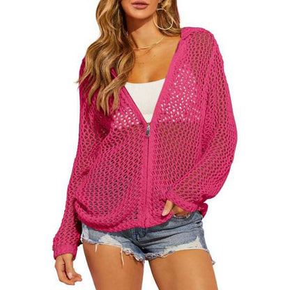 🎉 2026 Sale — Over 22,000 Sold 🧥 Women's Open-Knit Zip-Up Cardigan Lightweight 🌸