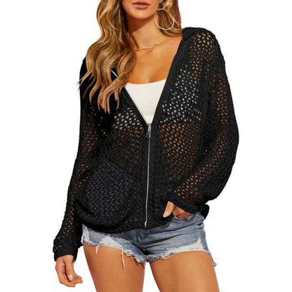 🎉 2026 Sale — Over 22,000 Sold 🧥 Women's Open-Knit Zip-Up Cardigan Lightweight 🌸