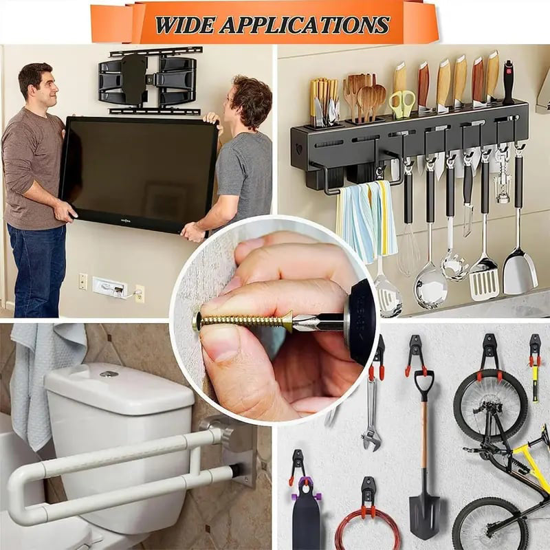 🛠️ Last Day Special Price £9.99 ! 🔥Buy more save more🎁Self Drilling Drywall Anchors with Screws Kit🪨 Easy Install Wall Fixing Accessories🔩