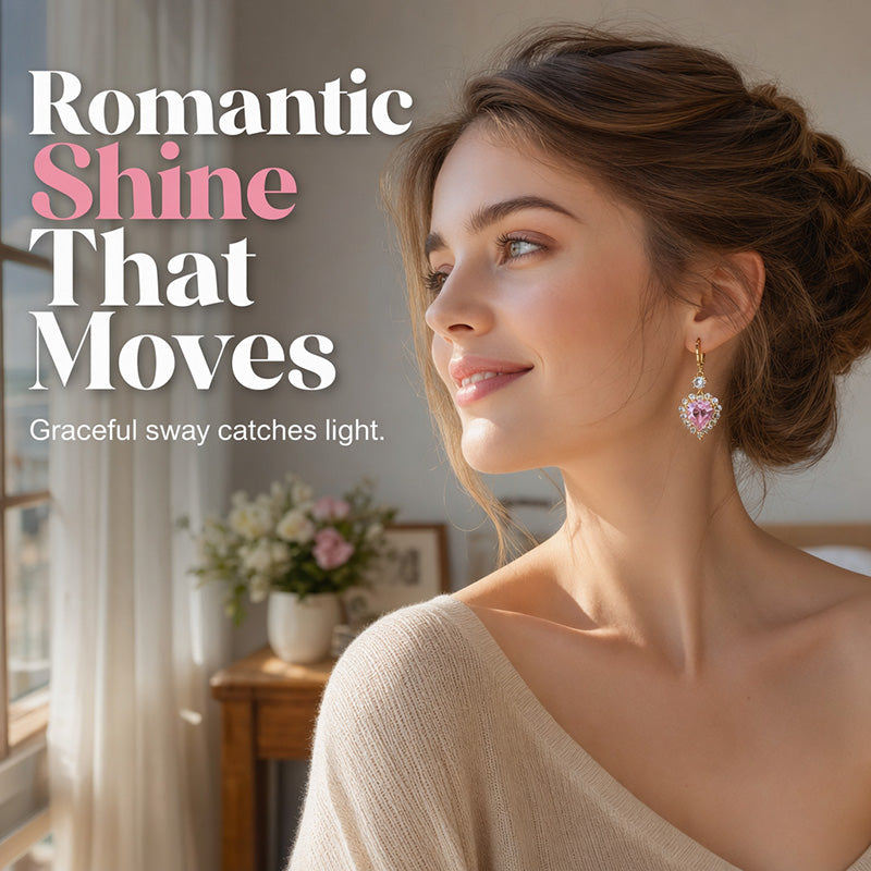 💖 Sparkling Heart-Shaped Drop Earrings