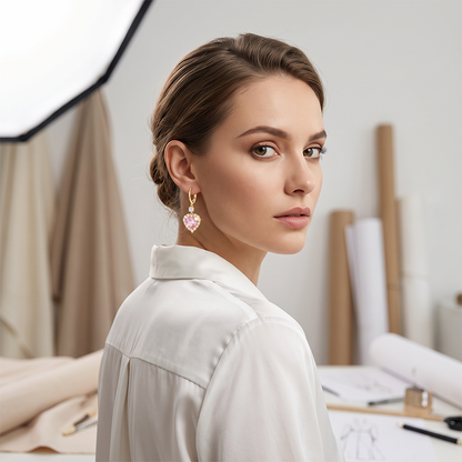 💖 Sparkling Heart-Shaped Drop Earrings