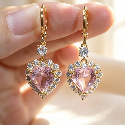 💖 Sparkling Heart-Shaped Drop Earrings
