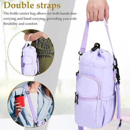 🏆 Last Day Special Price £9.99 ! 🚶Water Bottle Carrier Bag with Phone Pockets