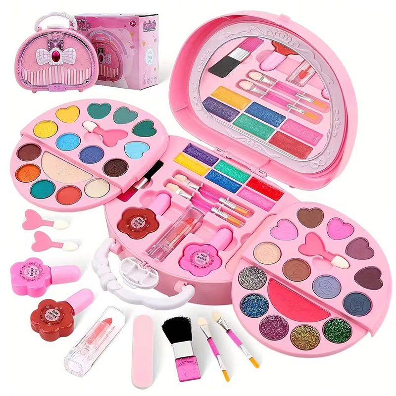 🎉 2026 Sale — Over 26,000 Sold!💖 Kids Washable Makeup Toy Set with Portable Pink Handbag 👛