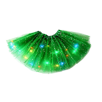 🎁LED Light Up Sequin Tutu Skirt Star Mesh Princess Skirt for Girls and Adults