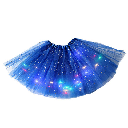 🎁LED Light Up Sequin Tutu Skirt Star Mesh Princess Skirt for Girls and Adults