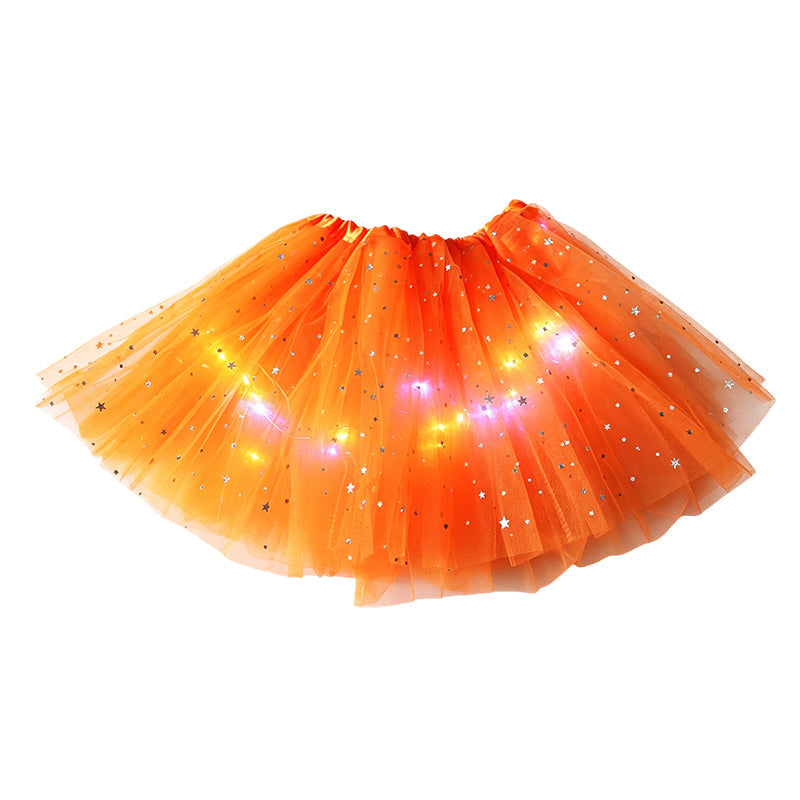 🎁LED Light Up Sequin Tutu Skirt Star Mesh Princess Skirt for Girls and Adults