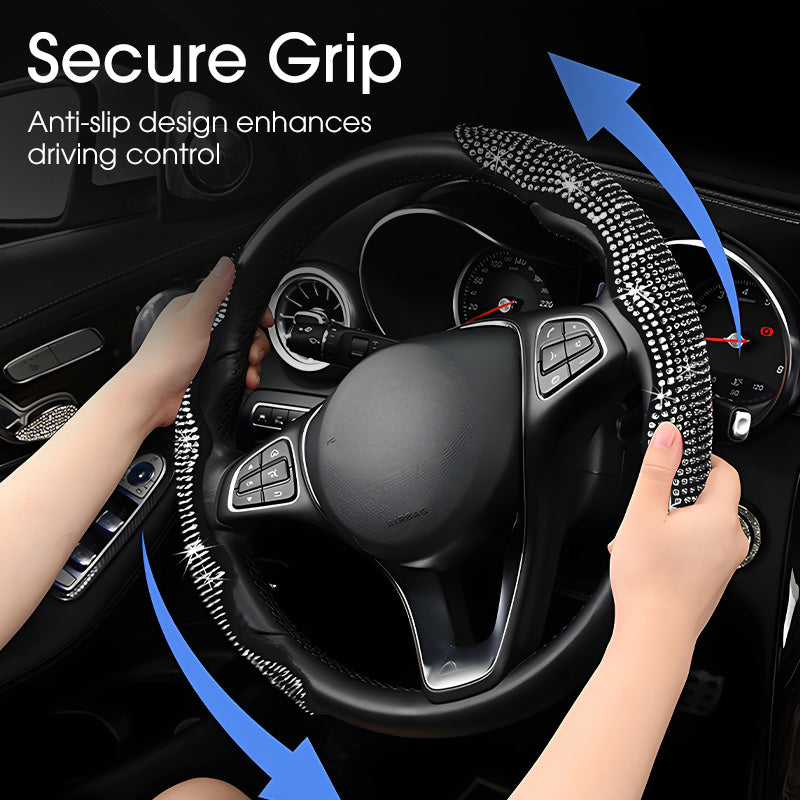📢📢40% OFF !! ⏰Rhinestones Bling Cover for Auto Steering Wheels