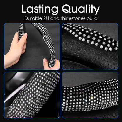 📢📢40% OFF !! ⏰Rhinestones Bling Cover for Auto Steering Wheels