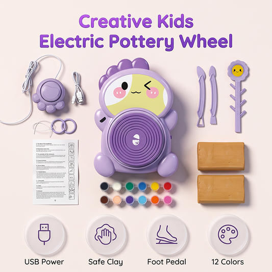 📢📢50% OFF !! ⏰Kids Electric Pottery Wheel DIY Clay Craft Kit