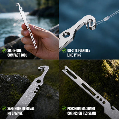 🔥Hot Sale 50% OFF🎨6-in-1 Stainless Steel Fishing Multi Tool Hook Remover and Knot Tyer
