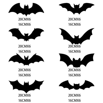 Halloween 3D Bat Decor Stickers Set