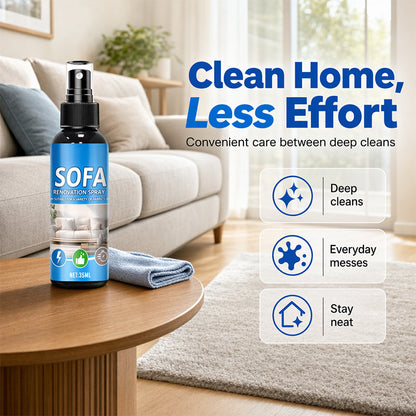🥳2026 HOT SALE🥳💞50K+ SOLD!🛋️✨ 50% OFF! No‑Rinse Fabric Cleaner Spray – Just spray & wipe – no water, no rinsing. Perfect for sofas, carpets & upholstery – fresh in minutes! 🧼💨